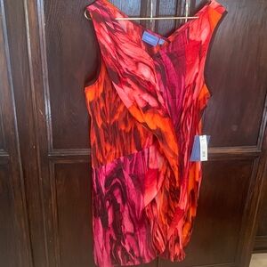 NWT Vera Wang silky fathered sheath dress